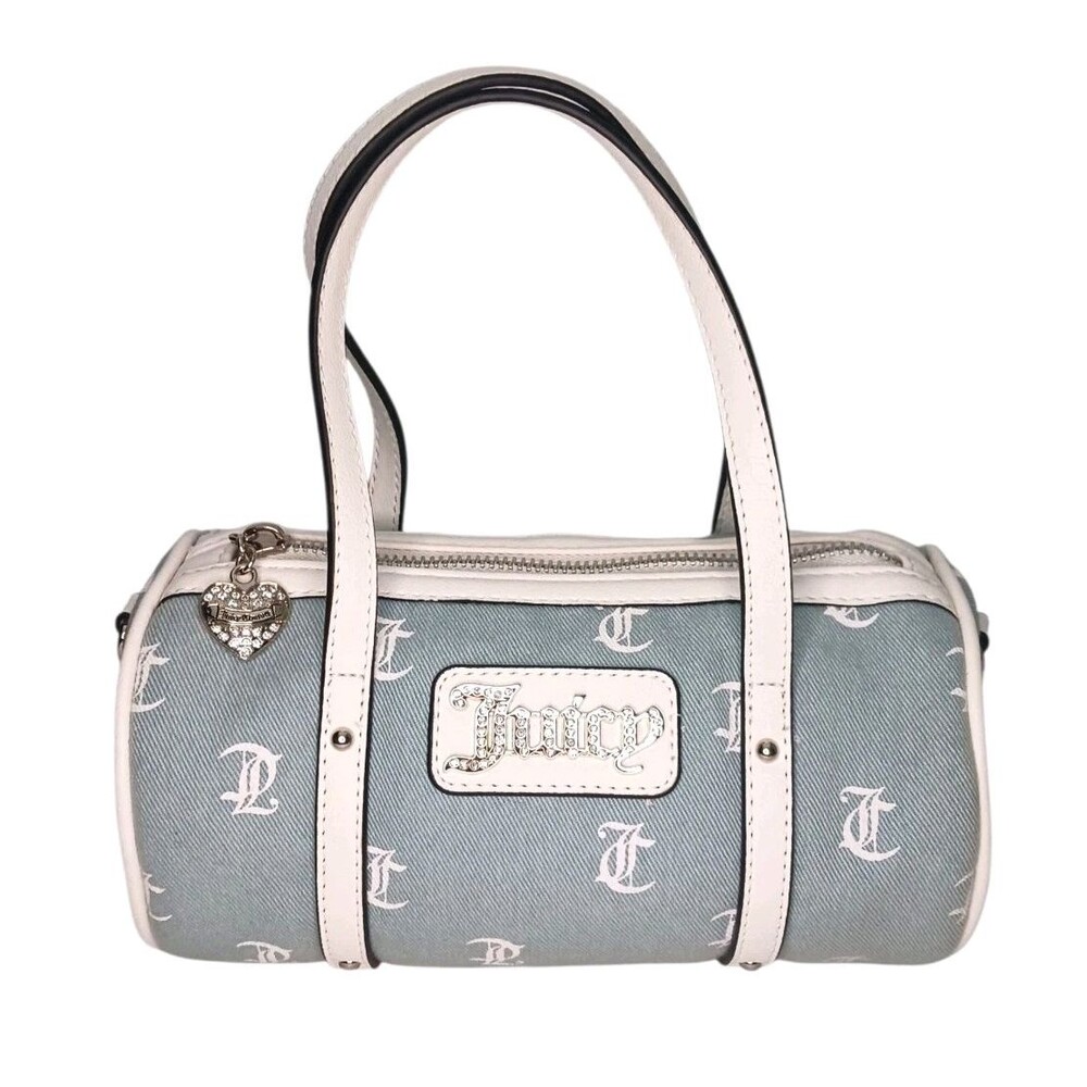 Juicy Couture Denim Logo Queen Of Everything Mini Barrel Bag No Crossbody Strap